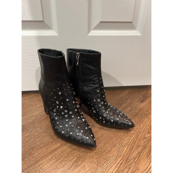 Sam Edelman Hal Studded Bootie in Black Leather Women's 8 - Picture 1 of 10
